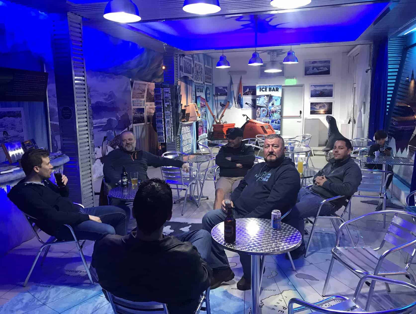 Chillin' at the Ice Bar in Ushuaia on Wednesday evening