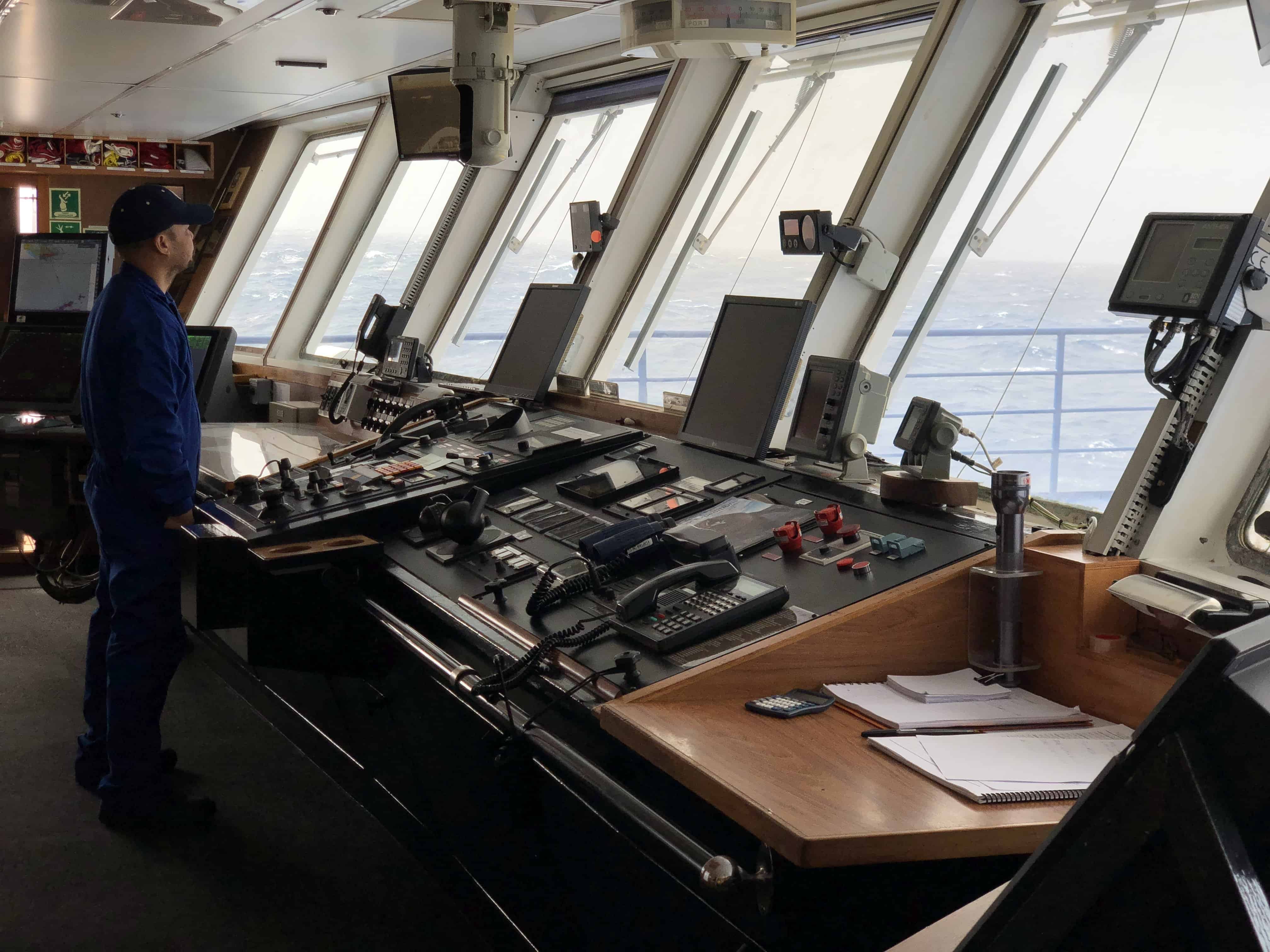Bridge of the m/v Ocean Adventurer in the Drake Passage
